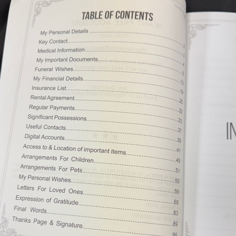 I’m Dead Now What? Decorative End of Life Planner Make life easier for those - Picture 3 of 4